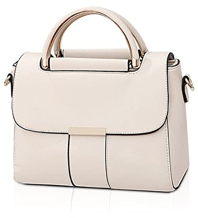 FANDARE Damen Handtaschen Elegant Handy Umhängetasche Crossbody Tasche PU Leder Schultertasche Frauen Handytasche zum Umhängen Schultertasche Portemonnaie Geldbörse DamentascheWeiss