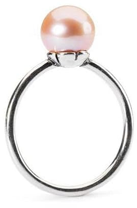 Trollbeads TAGRI-00324 Ring Blütenblätter aus rosa Perle, Silber mit Perle, Größe 14, Labell_Silber 925