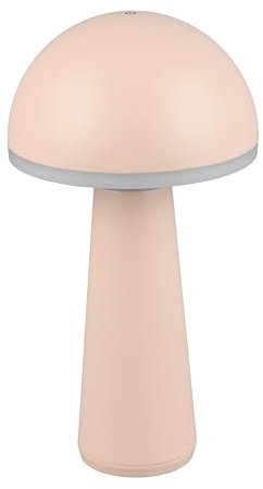 Reality Leuchten LED Außen Akku Tischleuchte Fungo R57716166, Metall sandfarbig, Kunststoff Weiß, inkl. 2 Watt LED, dimmbar, Lichtfarbe einstellbar, Ladestation