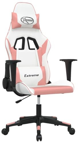 vidaXL Sedia da Gaming Bianco e Rosa in Similpelle