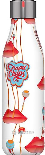 LES ARTISTES Paris A-4345 Bottle'Up, Thermos 500 ml, Gourde isotherme sans BPA, Réutilisable, Garde au chaud 12h et au froid 24h, Acier Inoxydable, Design Chupa Kiss