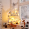 Livofloral Künstlicher Weihnachtsbaum mit Lichterkette, 60cm Weihnachtsbaum Klein für Innen Weihnachten Deko, Tisch-Weihnachtsbaum Mini mit Seidenband, Christmas Tree Tischplatte Tannenbaum, Weiß