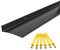 DAILISEN Aluminum Overhead Door Rain Drip Cap Guard for Exterior Door and Window Top,43.3” Drip Edge Flashing,Deflectord,Diverter, Anodized 1PCS Black