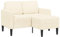 vidaXL 2-Sitzer-Sofa mit Chaiselongue L-Form Creme 125 cm Leinen, 2-Sitzer-Sofa für Schlafzimmer, Zweisitzer-Couch, 125 cm x 118 cm x 85 cm