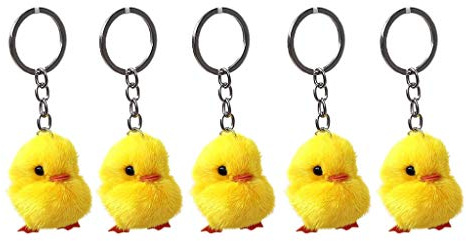Riiichflowshop Lot de 5 Porte-clés en Peluche Jaune Canard pour clés Doux et Moelleux Joli Porte-clés de Voiture pour Porte-clés Sac à Main Bijoux