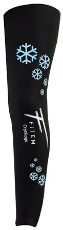 FITEM CRYOLEGS – Manchon Gel Cryothérapie & Pressothérapie 1 Jambe – Soulagement Jambes Lourdes, Douleurs Musculaires – Récupération Sportive – Froid ou Chaud – Thérapie 360° – Taille L