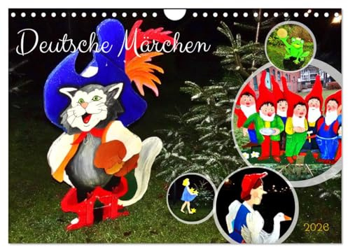 Deutsche Märchen (Wandkalender 2026 DIN A4 quer), CALVENDO Monatskalender: Figuren aus den Märchen der Gebrüder Grimm (CALVENDO Kunst)