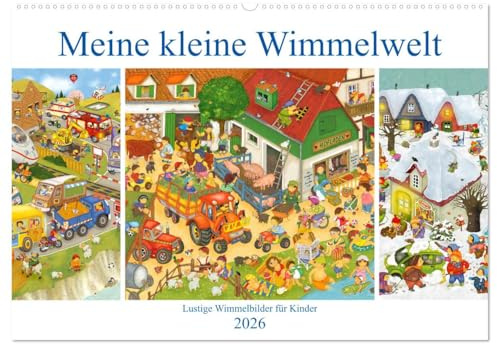 Meine kleine Wimmelwelt (Wandkalender 2026 DIN A2 quer), CALVENDO Monatskalender: Lustige Wimmelbilder für Kinder (CALVENDO Spass)