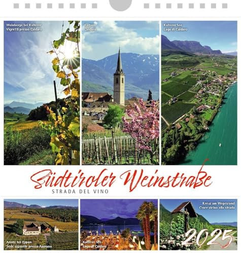 Südtiroler Weinstrasse 2025, Postkartenkalender Querformat: Tischkalender bzw Postkartenkalender