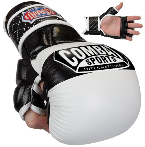Combat Sports Unisex-Erwachsene Max Strike MMA Training Gloves Handschuhe, Weiß, Large