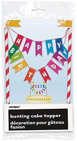Unique Party 49578 - Rainbow Birthday Cake Bunting Topper