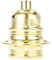 Fassung für Lampe E27, Metall Lampenfassung mit Außengewinde und Schraubringen, vermessingt mit Zugentlastung in Messing-Finish