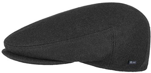 LIPODO Inglese Classic Cappello Piatto da Donna/Uomo - Made in Italy - Cappellino Invernale in Tinta Unita con Lana - Coppola Autunno/Inverno - Nero 62 cm