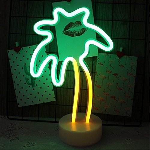 Arbre de noix de coco Enseigne Au Néon, Fantasee LED Neon Veilleuse Batterie Opéré pour Home Party Decor Enfants Jouet Cadeau D'anniversaire