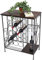 DanDiBo Weinregal mit Ablage 12977 Flaschenregal mit Glashalter 83 cm Braun Metall Holz Flaschenhalter Weinschrank Regal stehend