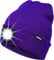 ATNKE LED Beleuchtete Mütze,Wiederaufladbare USB Laufmütze mit Licht Extrem Heller 4 LED Lampe Winter Warme Stirnlampe für Herren und Damen Geschenke/Purple