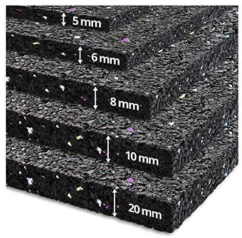 etm | Dalle Anti-Vibrations recyclée. Fabriqué en Allemagne – Découpable - Différentes Épaisseurs | Anti-Bruit, Isolant - Gymnase, écurie | épaisseur : 10 mm, 60x60 cm