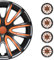 OMAC 4X Radkappen Radzierblenden Radblenden 14 Zoll Stahlfelgen Glänzend Schwarz-Orange