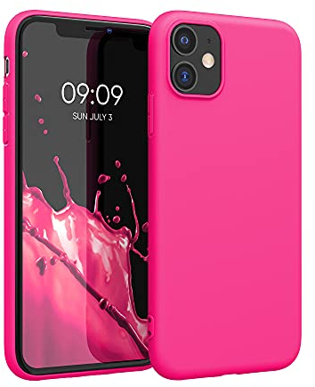 kwmobile Custodia Compatibile con Apple iPhone 11 Cover - Back Case per Smartphone in Silicone TPU - Protezione Gommata - rosa shocking