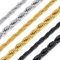 Richsteel Twist Chain Necklace, 3MM Wide, 28Inch(71CM) Length, Gift for Men, 18K Gold Plated Stainless Steel Street Style Men Chain Jewelry Twister Rope Necklace