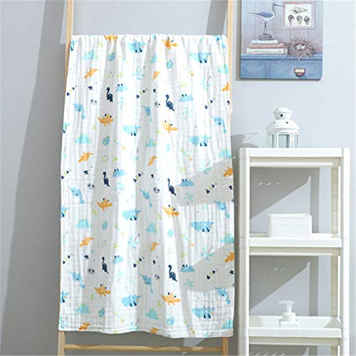 Babydecke/Badetuch, 100 % Baumwolle, super weich, natürlich, saugfähig, Musselin, 6-lagig, Baumwolle, Mullwindeln, 70 x 140 cm