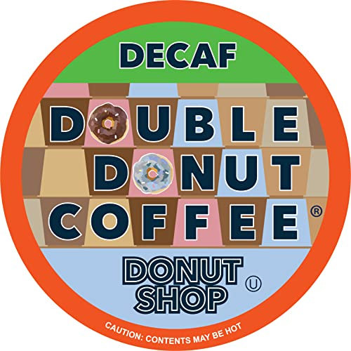 Double Donut Coffee Magasinez des capsules de café décaféiné, café torréfié moyen, capsules décaféinées à portion unique pour machines à infuser Keurig K Cup, paquet de 24 (1 pièce)