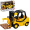 BAKAJI Muletto Giocattolo per Bambini Movimento a Frizione Gioco con Effetti Sonori Forche Elevatrici Funzionanti Gancio e Pedana Pallet Curato in Ogni Dettaglio