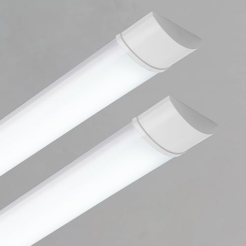 Sundertech Lot de 2 Reglette LED 120cm, Neon LED 34W 3750lm Blanc Froid 6500K, Tubes Lumineux pour garage, entrepôt, parking, bureau, atelier, éclairage de cuisine