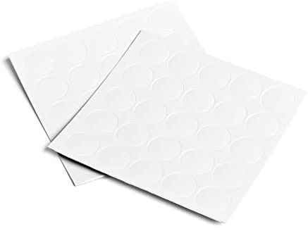 LouMaxx Abdeckkappen für Schrauben rund, Weiß Ø 14 mm – 50er Set Selbstklebende Abdeckkappen für Bohrlöcher und kleine Beschädigungen – Universelle Schraubenabdeckung Weiss Made in EU