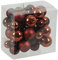 Bündel mit Glaskugeln an Draht (insg. 36 Weihnachtskugeln) - Weihnachtsdeko - Baumkugeln an Draht - Adventsdeko zum Stecken - Spiegelbeeren Farbe Dunkelbraun