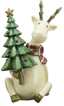 EXNER Elch mit Tannenbaum 20cm Lilian Weihnachtsdeko Weihnachtsfigur