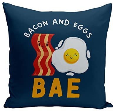 Fabulous Kissen mit Kissenbezug 40x40 cm BAE Bacon and Eggs Wortspiel Essen Straßenessen