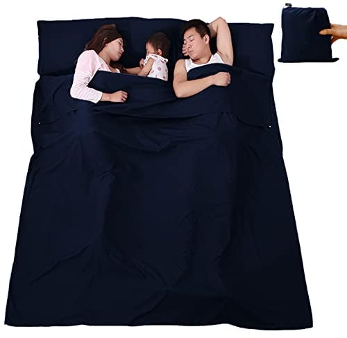 VILISUN Hüttenschlafsack, Schlafsack Inlett, Sommerschlafsack, Reiseschlafsack dünn leicht & kompakt, Ideal für Hostels Berghütten Jugendherbergen Camping Outdooraktivitäte usw