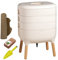 Moutta | Urbalive 3 Plateaux Ivoire Kit Complet I Lombricomposteur Design I Substrat de démarrage I Tapis de Chanvre + Pelle I Intérieur, Balcon et Jardin