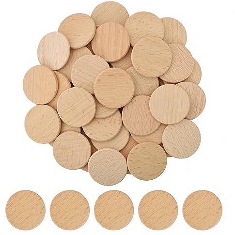 Holzscheiben zum Basteln, 100 Stück Kleine Baumscheiben Malen, Runde Naturholzscheiben 3,8 cm Durchmesser und 3,5 mm Dick Ohne Loch, DIY Malerei Handwerk Material Party Dekoration