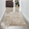 CARPETIA Flauschiger moderner Teppich Flurläufer Hochflorteppich Langflor weich Glitzereffekt Uni Sand 80 x 150 cm
