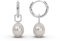 Perlenohrringe Damen Silber 925 | Frauen Creolen klein mit Perlenanhänger| Perlen Kreolen Hoops | Perlenohrhänger Perlencreolen Ohrringe mit Süßwasserperle weiss hängend in Tropfenform
