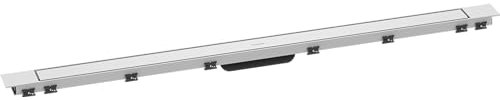 hansgrohe RainDrain Match Plus - Fertigset Duschrinne, Abflussrinne 1200mm, Bodenablauf Dusche mit höhenverstellbarem Rahmen, Mattweiß