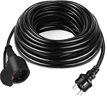 LILIIN 10 Meter Verlängerungskabel Mit 3-Fach Steckdosen, Einsatz für den Außenbereichm, Verlängerung Stromkabel 3500W, 230 V IP44 mit Schutzkappe Outdoor, Schutzkontakt Baustellenkabel