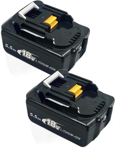 2 Stück 18V 5500mAh Akku Ersatzakku für Makita 18V Akku,Kompatibel für Makita 18V Akku-Werkzeugen Ersatz für Makita BL1860 BL1850B für Baustellenradio DMR108 DMR110 DMR107 DMR112 mit LED Werkzeugakku