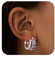 Mesovor Silber Doppel Creolen Ohrringe für Damen, Dicke Versilberte Farbige Zirkonia Creolen Ohrringe, Silver Earrings Schmuck Geschenke (Silber-lila)