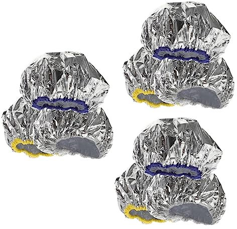 AUTSUPPL 9stücke Alufolie Haarkappen Für Haarfärben Elastische Haarkur-haube Professionelle Backöl Haarkappen Für Salon Und Zuhause Zufällige Farben