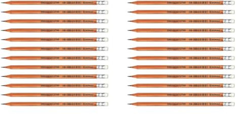 OFFICER PRODUCTS DONAU 7388001PL-99 Bleistift Zedernholz/HB Bleistifte mit Radiergummi / 12 Stück / 24er Pack/Sechskantform/Ungiftig