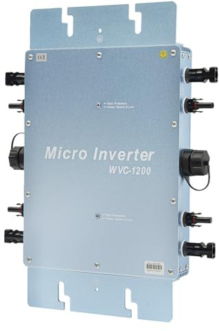 Onduleur solaire Grid Tie 1200 W - Micro onduleur pour balcon - Étanche IP65 - Plusieurs connexions parallèles - Pour système solaire PV