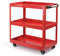 Crystals 3-Tier Heavy Duty Tool Trolley Cart on Wheels – Workshop & Garage Service Cart – Tool Storage Organiser with Handle and Lockable Wheels (Red)