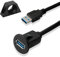 CJMUQHEHH Conector USB hembra de 1 m, conector USB 3.3 pulgadas, cable de extensión USB 3.0, carga de 10 Gbps 5 V/2 A, enchufe US B para montaje empotrado en coche/barco/RV/motocicleta, adaptador de