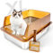 Bartuke Arena para Gatos de Acero Inoxidable, Grande XL Arenero para Gatos con Pala, Anti-Fugas, Sin Olor, Fácil de Limpiar, para Varios Gatos (Marrón)