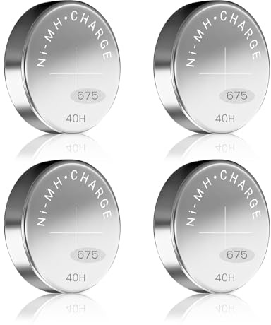 ELICTECH Lot de 4 piles rechargeables pour appareils auditifs 675, amplificateurs d'appareils auditifs uniquement compatibles avec le chargeur de la même marque