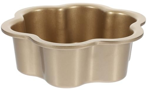 GETAJGHSD 8-inch Blossom Removable Bottom Cake Pan, Non-Stick Metal Flower Ring Baking Mold for Cheesecake and Tartlets, Gold Flower Edge Cake Baking Tray for Oven Use