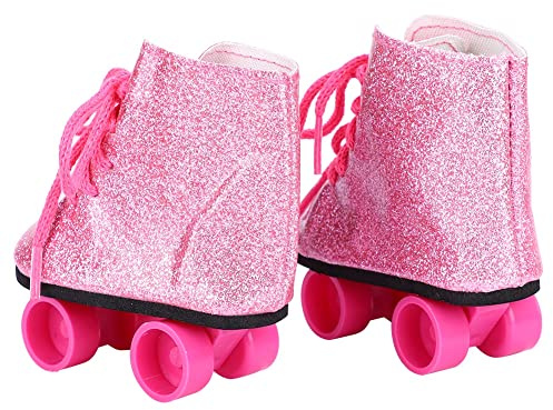 Generic Modische Rollschuhschuhe für 18-Zoll-Puppen, Hochwertiges, Leichtes Puppenzubehör für Puppenspielzeug, Pink (PINK)